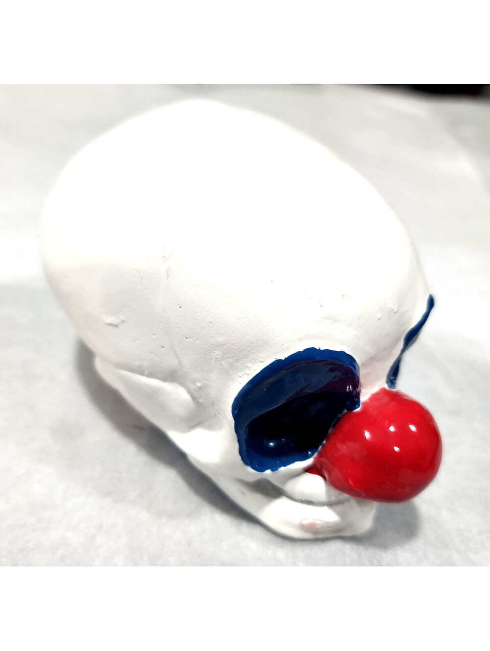 Custom Painted Clown Skull Figure Payday Dallas Mask Ceramic Plaster Oddity 3x5